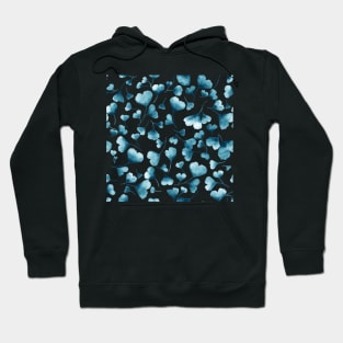 Abstract light blue ginkgo leaves patter Hoodie